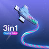 3in1 Luminous Lighting USB Cable - iOS / Samsung / Huawei