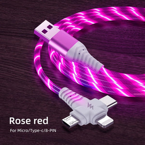 3in1 Luminous Lighting USB Cable - iOS / Samsung / Huawei